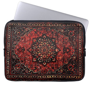 Housse Pour Ordinateur Portable Visage de tapis persan en champ teinté rose