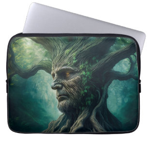Housse Pour Ordinateur Portable Visage sage dans la forêt mystique de l'arbre anti