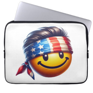 Housse Pour Ordinateur Portable Visage Souriant Hippie