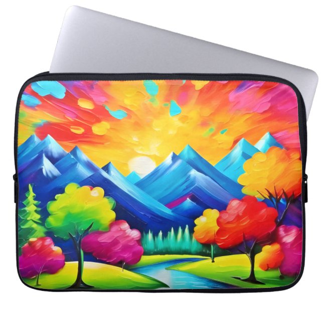 Housse Pour Ordinateur Portable Vision de vallée vibrante peinture (Devant)