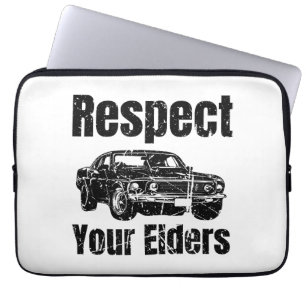 Housse Pour Ordinateur Portable Voiture amusante - Respect Vintage Vos Aînés Class