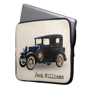 Housse Pour Ordinateur Portable Voiture Vintage Noire