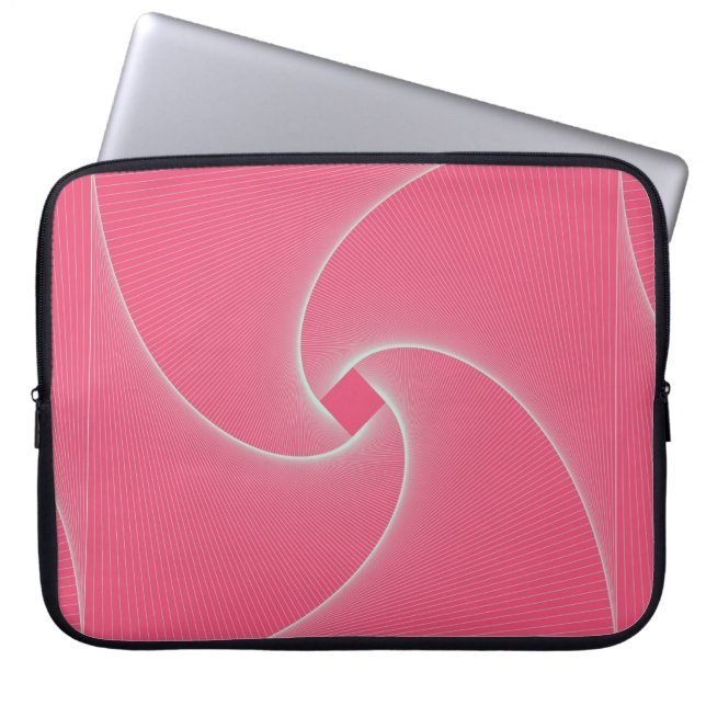 Housse Pour Ordinateur Portable vortex carré en velours rose (Devant)