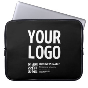 Housse Pour Ordinateur Portable Votre logo avec QR code et texte modifiables