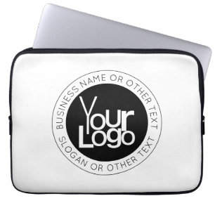 Housse Pour Ordinateur Portable Votre logo d'entreprise & Texte éditable moderne s