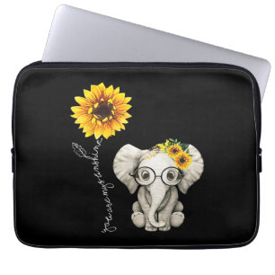 Housse Pour Ordinateur Portable Vous Êtes Mon Sunshine Hippie Sunflower Elephant