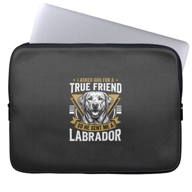 Housse Pour Ordinateur Portable Vrai chien Labrador ami (Devant)