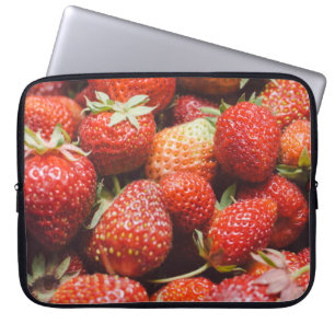 Housse Pour Ordinateur Portable Vue rapprochée sur fraise fraîche d'été avec la pi