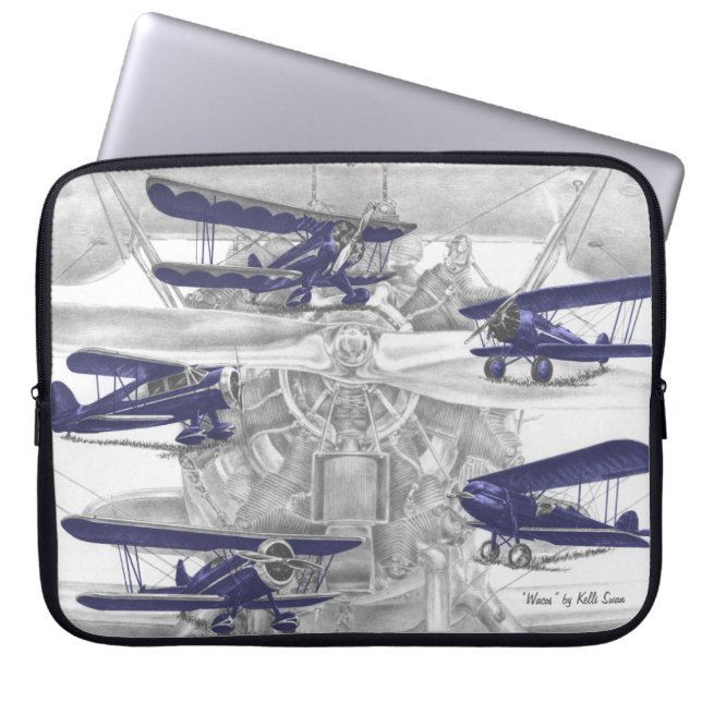Housse Pour Ordinateur Portable Waco biplane (Devant)