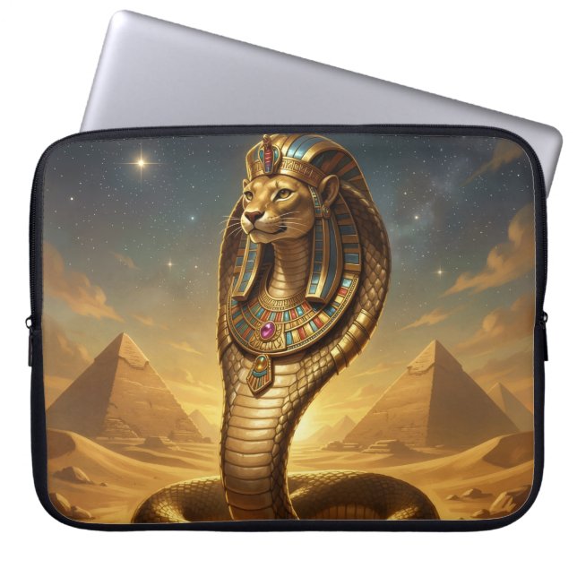 Housse Pour Ordinateur Portable Wadjet – Egyptian Cobra Goddess (Devant)