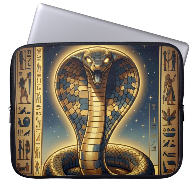 Housse Pour Ordinateur Portable Wadjet – Egyptian Cobra Goddess´3 (Devant)