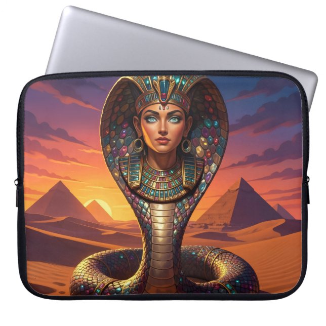 Housse Pour Ordinateur Portable Wadjet – Egyptian Cobra Goddess´7 (Devant)
