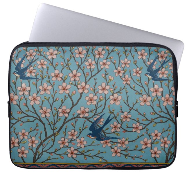 Housse Pour Ordinateur Portable Walter Crane Almond Blossom & Swallow (Devant)