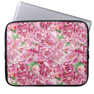 Housse Pour Ordinateur Portable Watercolor Pink Peonies