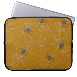 Housse Pour Ordinateur Portable Web et citrouilles d'araignées d'Halloween