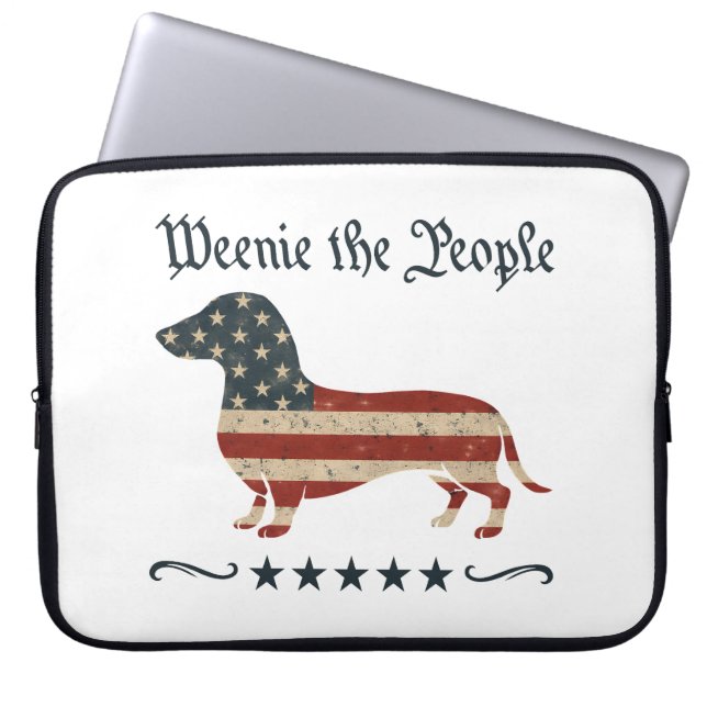 Housse Pour Ordinateur Portable Weenie Le Peuple Dachshund 4 juillet (Devant)