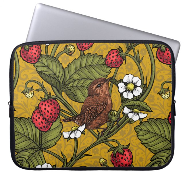 Housse Pour Ordinateur Portable Wens et fraises sur mustrard (Devant)