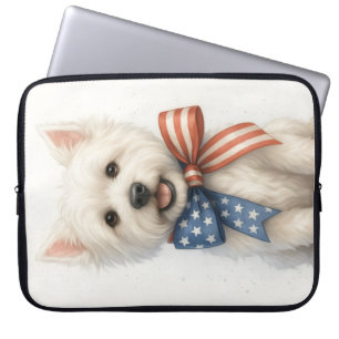 Housse Pour Ordinateur Portable Westie patriotique