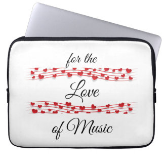 Housse Pour Ordinateur Portable Whimsical coeurs musique "Pour l'amour de la musiq