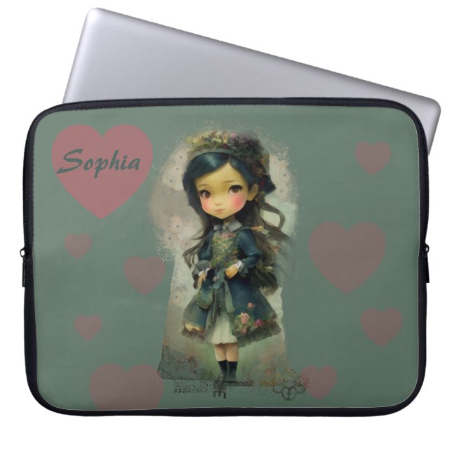 Housse Pour Ordinateur Portable Whimsical Kawaii Fairy Tale Girl (Devant)
