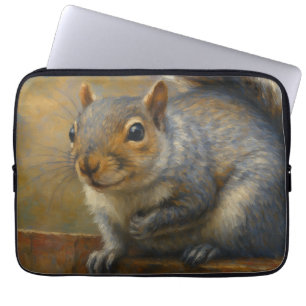 Housse Pour Ordinateur Portable Whimsy des bois - Portrait réaliste des écureuil
