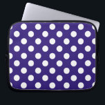 Housse Pour Ordinateur Portable White polka dots on dark blue<br><div class="desc">White polka dots on dark blue</div>