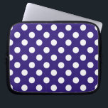 Housse Pour Ordinateur Portable White polka dots on dark blue<br><div class="desc">White polka dots on dark blue</div>