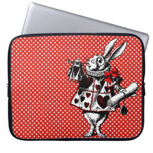 Housse Pour Ordinateur Portable White Rabbit Alice dans le pays des merveilles Poi
