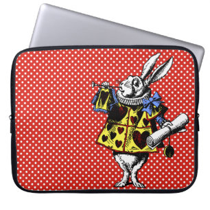 Housse Pour Ordinateur Portable White Rabbit Alice dans le pays des merveilles Poi