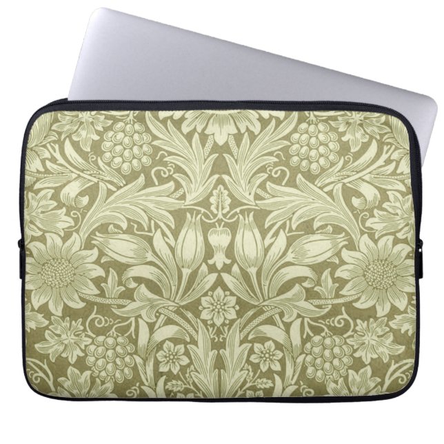 Housse Pour Ordinateur Portable William Morris Fleur verte tournesol (Devant)