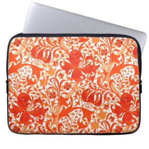 Housse Pour Ordinateur Portable William Morris Iris et Lily, Mandarin Orange