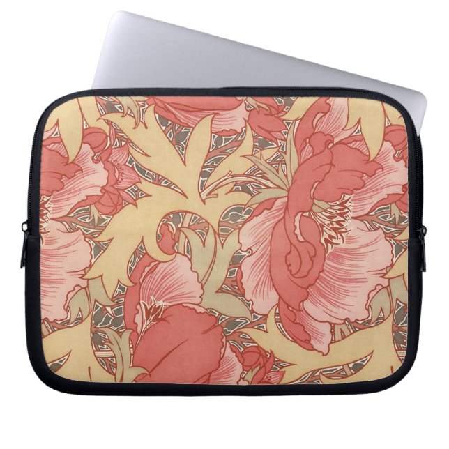 Housse Pour Ordinateur Portable William Morris Poppies Floral Art (Devant)