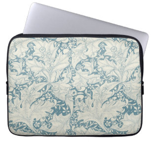 Housse Pour Ordinateur Portable William Morris Wallflower bleu damas floral