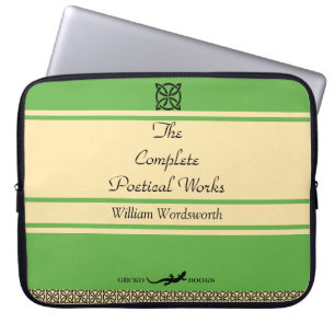 Housse Pour Ordinateur Portable William Wordsworth Poèmes Retro couverture de livr
