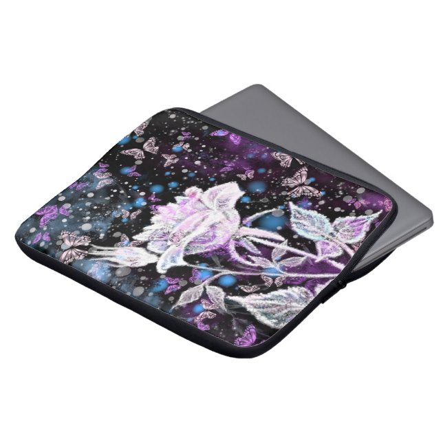 Housse Pour Ordinateur Portable Winter Rose and Butterflies (Devant haut)