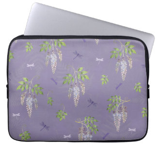 Housse Pour Ordinateur Portable Wisteria, ferns, & Dragonflies