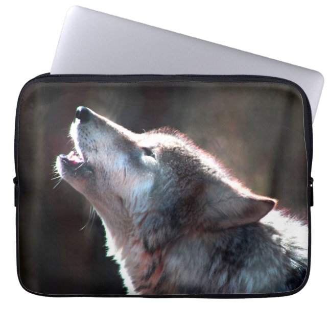 Housse Pour Ordinateur Portable Wolf Howling Loup solitaire (Devant)