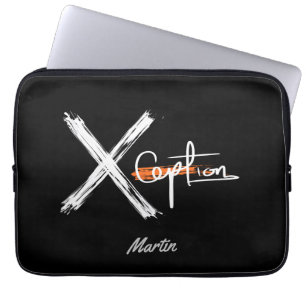 Housse Pour Ordinateur Portable X Ception Nom personnalisé noir et blanc Cool