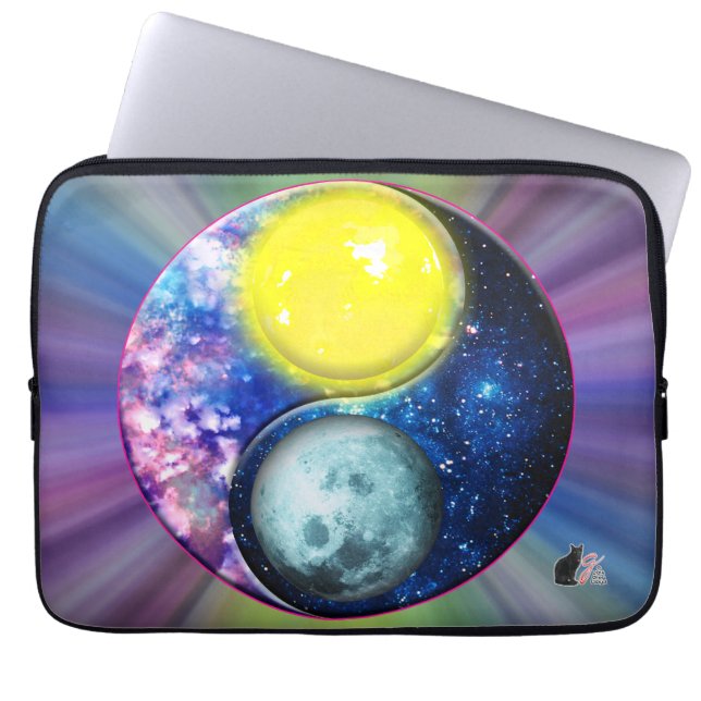 Housse Pour Ordinateur Portable Yang-Yin / Soleil-Lune (Devant)