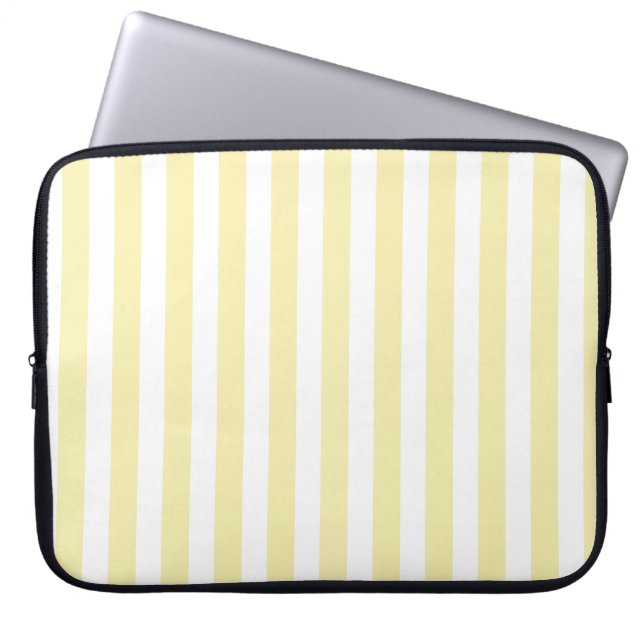 Housse Pour Ordinateur Portable Yellow and white candy stripes (Devant)
