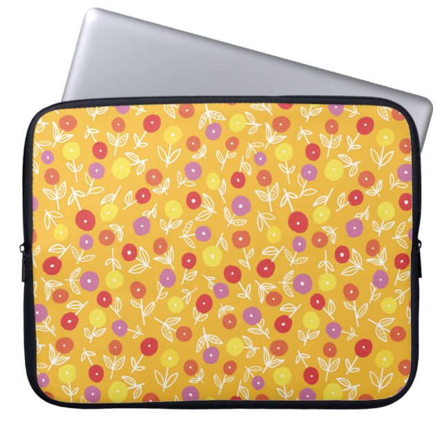 Housse pour ordinateur portable Yellow Kids Floral (Devant)