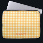 Housse Pour Ordinateur Portable Yellow Orange Ish Preppy En vichy Plaid<br><div class="desc">Moderne et tendance en vichy plaid motif en été préféré jaune et pêche couleur orange.</div>