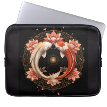 Yin Yang Carpe Koï avec Mandala de Lotus