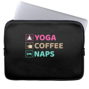 Housse Pour Ordinateur Portable Yoga Lover Yoga Café Naps