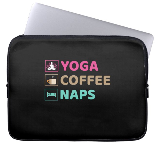 Housse Pour Ordinateur Portable Yoga Lover | Yoga Café Naps (Devant)