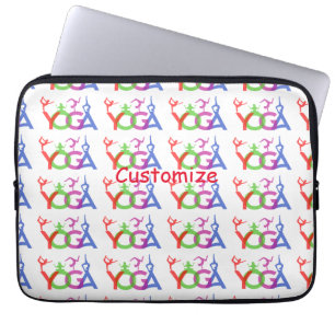 Housse Pour Ordinateur Portable Yoga Poses Silhouettes Thunder_Cove