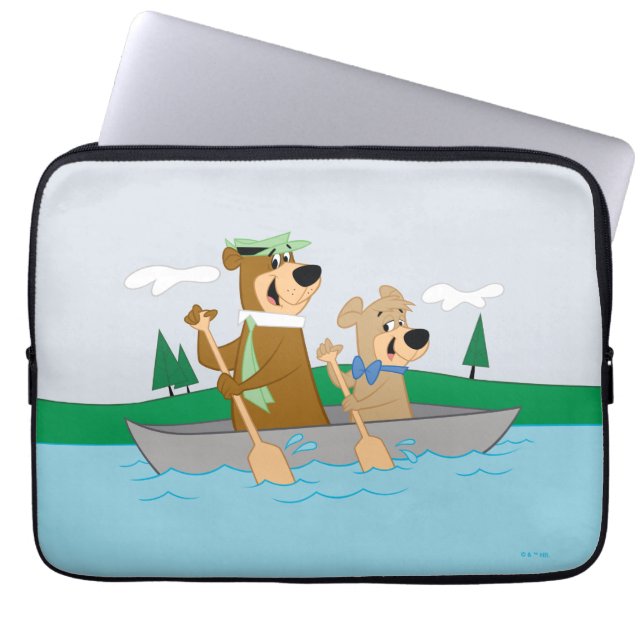 Housse Pour Ordinateur Portable Yogi Bear et Boo Boo Fun Canoe Adventure (Devant)