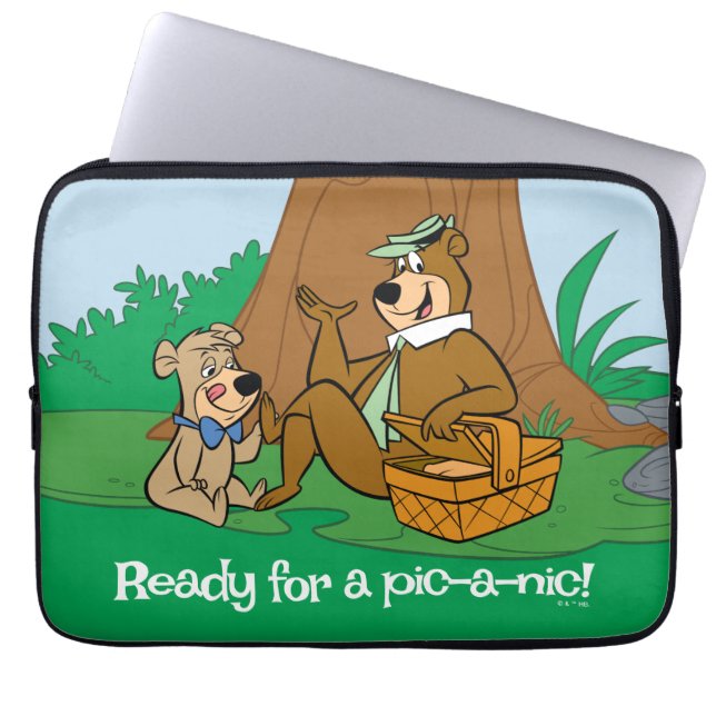 Housse Pour Ordinateur Portable Yogi Bear et Boo-Boo pique-nique Snack (Devant)