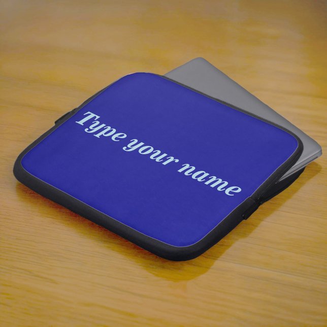 Housse Pour Ordinateur Portable Your Name on Blue Laptop Sleeve (Blue laptop sleeve with your name)