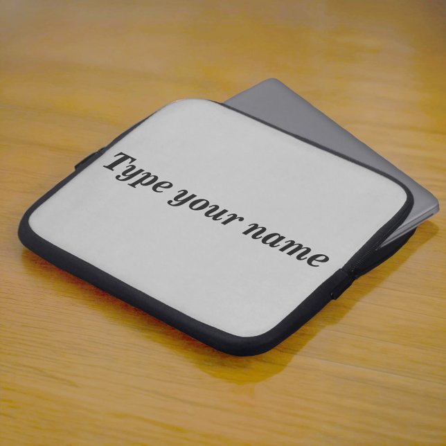 Housse Pour Ordinateur Portable Your Name on Gray Laptop Sleeve (Gray laptop sleeve with your name)